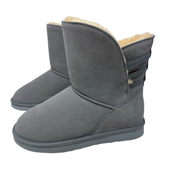 BEARPAW Kylee shaft slip on Suede Boot NeverWet Blue fog SZ 9 New - Picture 1 of 14